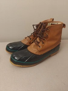 Sporto The Original Duck Boots Mid 6in Men’s Size 10 Thermolite Dark Blue Tan - Picture 1 of 18