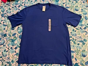 NWT Duluth Longtail SS T Shirt Mens Size Large Relaxed Fit Blue Cotton w/Pocket - Picture 1 of 9
