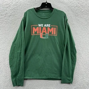 MIAMI Hurricanes Shirt Mens XL Short Sleeve Extra Large The U Green NCAA - Picture 1 of 8