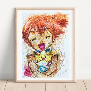 Misty Ballpoint Pen Print, Pokemon Art Poster - Picture 1 of 3