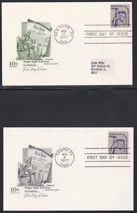 USA 1977 3 FIRST DAY COVERS 10c PEOPLE'S RIGHT TO PETITION JUSTICE + CAHCETS - Picture 1 of 2