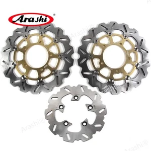 Rotor de disco de freno delantero y trasero Arashi dorado para Suzuki GSXR600 GSXR750 2006 2007 - Imagen 1 de 14