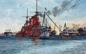 Postcard  Battleship Zahringen German (Tucks Oilette) c1915 - Picture 1 of 1