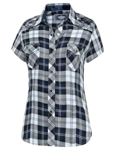 Damenbluse Westernbluse Cowgirl Western Stars & Stripes »PASADENA BLUE SHORT« - Bild 1 von 4