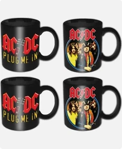 AC/DC Set of 4 Mini Espresso Cups / Mugs: highway to hell & plug me in fan gift - Imagen 1 de 6
