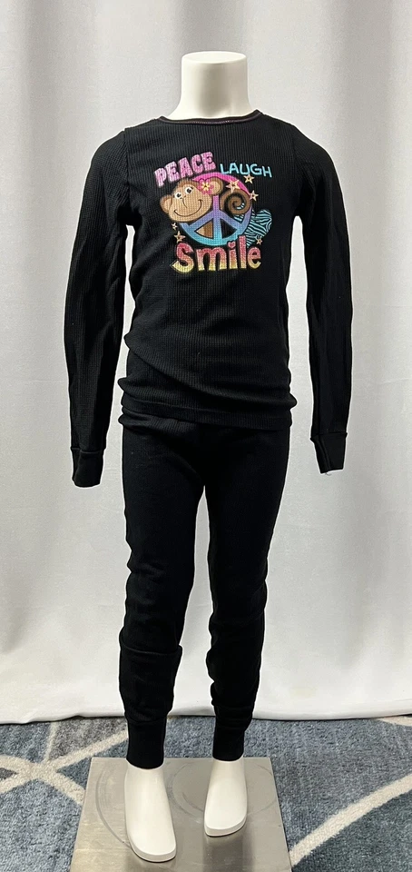 Conjunto de 2 piezas de mono manga larga y pantalones de mezcla de algodón Fruit Of The Loom para niñas M Foto 1 de 3