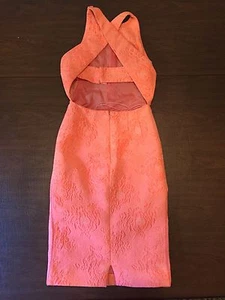 NWOT J. Mendel Neon Orange Open Back Criss Cross Pencil Dress Size 0 - Picture 1 of 11