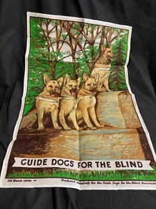 Guide Dogs for the Blind Tea Towel by Old Bleach Linen Vintage New - Picture 1 of 2