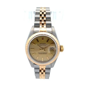 Rolex Datejust 26mm Two-Tone 18KYG/SS Champagne Dial 69173 - Picture 1 of 8