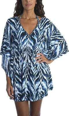 Maiô La Blanca 283842 gola V caftan capa índigo/instinto animal, tamanho P - Imagem 1 de 3