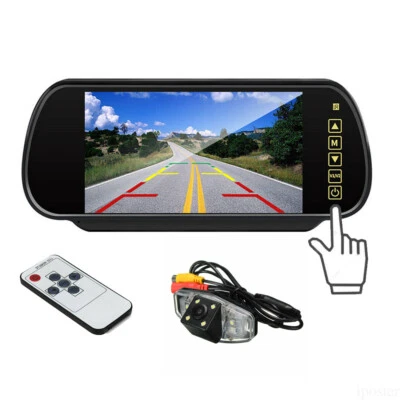 7" Touch Monitor Rear View Mirror Backup Reversing Camera For Honda Accord Civic - Image 1 of 4