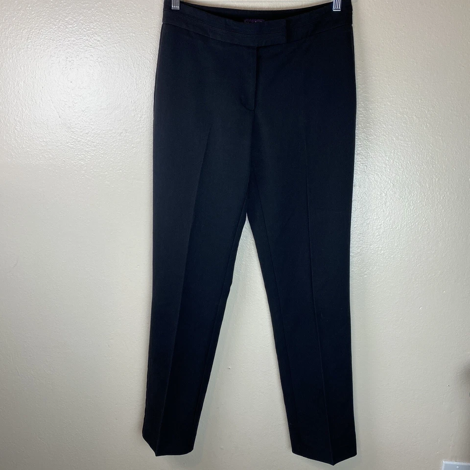 Long Tall Sally US 8 Black Pleated High Rise Trousers Pants Straight Leg Dress - Image 1 of 4