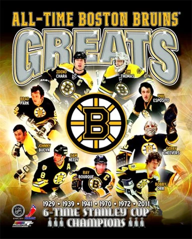 Boston Bruins ALL-TIME GREATS Premium Poster Print BOBBY ORR, Neely, Bourque +++ Cover