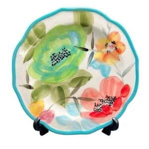 The Pioneer Frau Salatteller Vintage Blüte Blumen 4er Set Türkis 8,5" - Bild 1 von 5