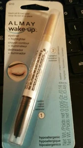 Almay Wake-Up Eyeliner and Highlighter # 010 Black Jolt & Iced Gold - Picture 1 of 5