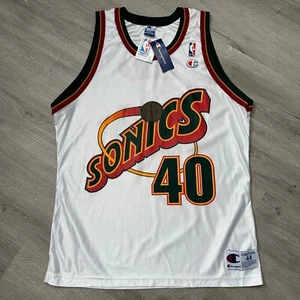 Authentic Shawn Kemp Seattle Sonics Trikot 44 Large Champion Neu - Bild 1 von 8