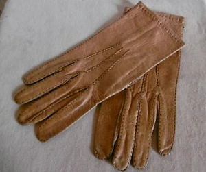Herren Leder Handschuhe Autohandschuhe Fahrer Handschuhe braun Gr. 8 3/4 - Bild 1 von 4