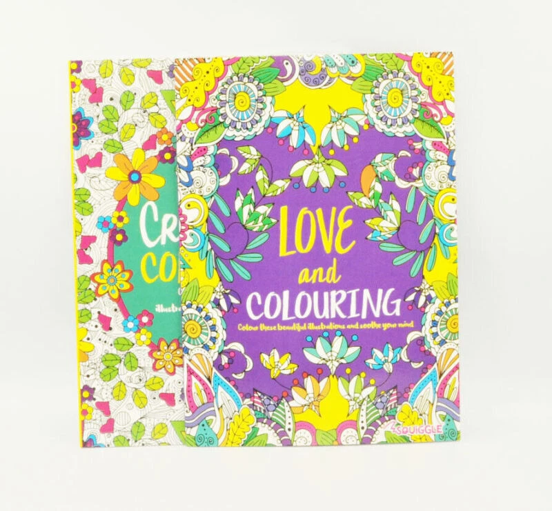 2x Mind Relaxing Colouring Book Books Kids - Adult Stress Relief Colour Therapy  - Image 1 of 4