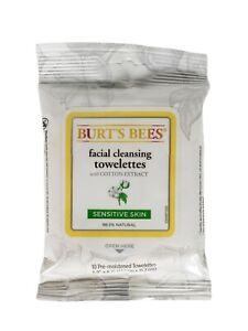 Burt's Bees Facial Cleansing Towelettes Cotton Extract 10 Towelettes