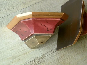 zwei Wandkonsolen, Holzkonsolen Marmoriert 15x14, Skulpturen Figuren, wood - Bild 1 von 1