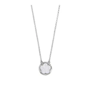 Collier argent 925/1000 rhodié MADRE PERLA avec nacre en forme de fleur - Foto 1 di 1