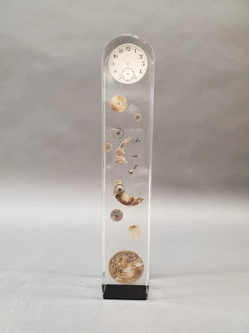 Antique Clock Ornament Curio Exploded View Desk Piece Cover