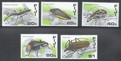 Fiji Mint NH Sc# 574/578 SG# 761/765 full insects bugs set fauna beetles 1987 - Image 1 of 2