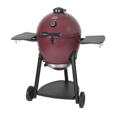 BACKYARD CREATIONS 47" Powder Coated Red Freestanding Cart Charcoal Grill Outdoor Cooking Smoking