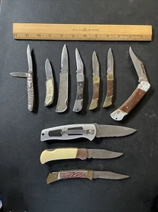 Vintage LOT OF 10 POCKET KNIVES Estate Sale Knife Tool Mixed - Picture 1 of 22