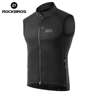 ROCKBROS Bicycle Cycling Vest Thermal Fleece Windproof Outdoor Autumn Winter - Picture 1 of 17
