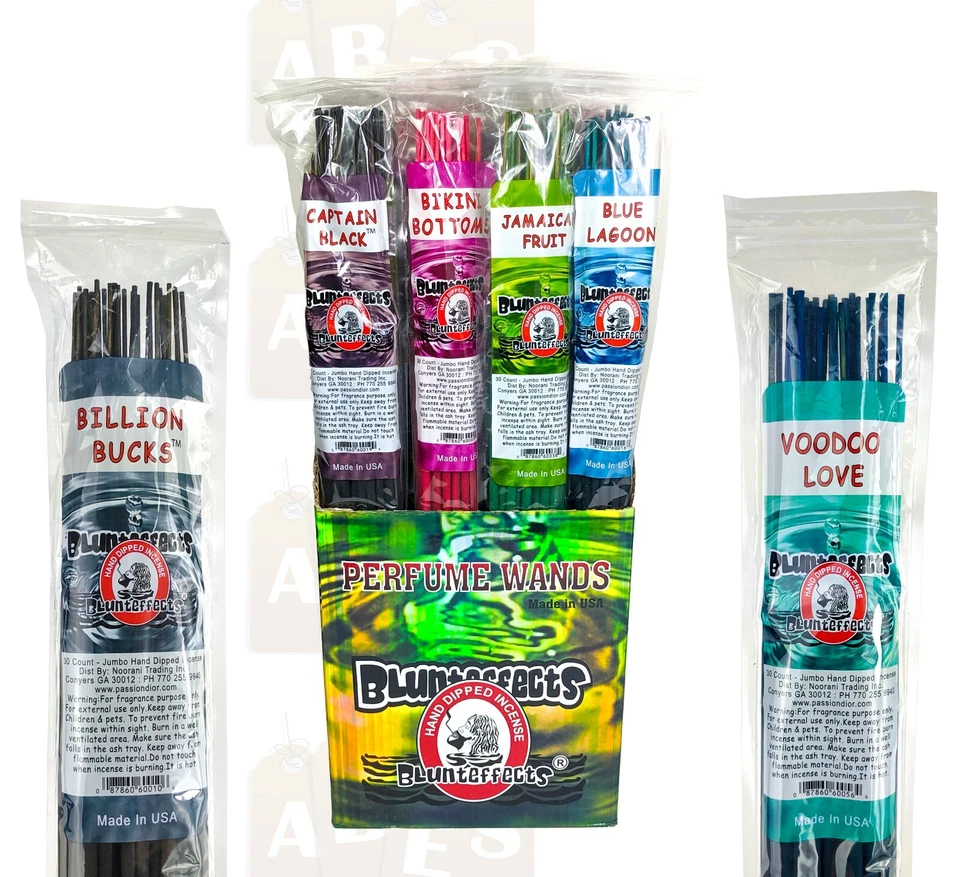 BluntEffects Long JUMBO Incense Sticks Air Freshener 19" 30ct Hand Dipped CHOOSE - Image 1 of 4