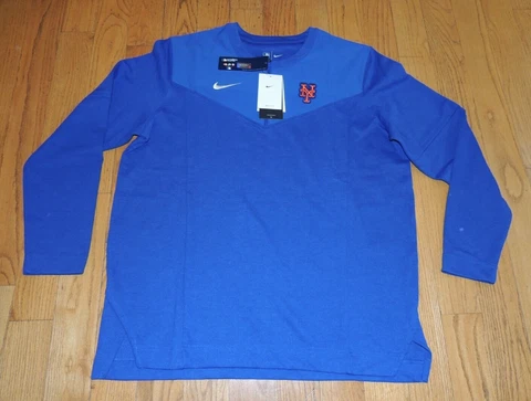 NWT MENS NIKE NEW YORK METS ON FIELD BASEBALL 1/2 ZIP DRI FIT UPF 40+ SZ XL $85 Cover