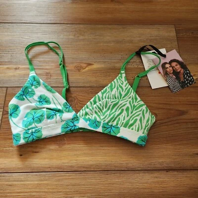 DVF x Target Bralette XS Green White Diane Von Furstenberg NEW  - Image 1 of 4