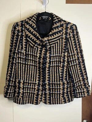 Ellen Tracy for Dillard’s Sz 8 Wool Blend Tweed Blazer Jacket - Image 1 of 4