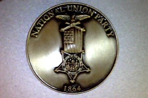 Ficha conmemorativa de bronce de la Unión Civil de 1864, G.A.R, fiesta de la Unión Nacional - Imagen 1 de 3