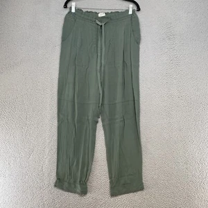 Wilfred Pants Womens Medium Crepe Trousers Cuffed Tapered Green Office High Rise - Picture 1 of 13