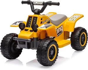 Kids Ride On Car ATV with LED Headlights for 3-8 Years Boys & Girls Yellow - Picture 1 of 8