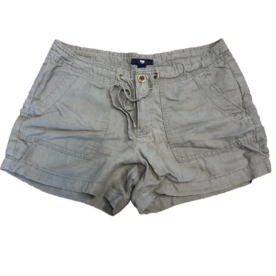 Gap Womens Linen Shorts Size 2 Green GUC Drawstring Summer Boating - Image 1 of 4