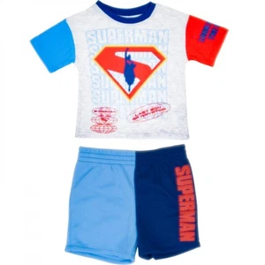 Superman Red White and Blue Toddler Boy's Shirt and Shorts 2-Piece Set Multi-Co - Picture 1 of 21