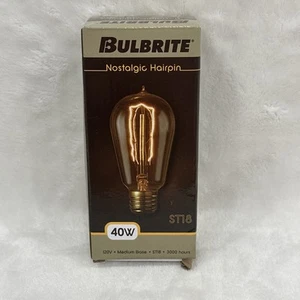 BulBrite Teardrop Nostalgic Hairpin Light Bulb Warm White 40 Watts ST18 #134018 - Picture 1 of 9