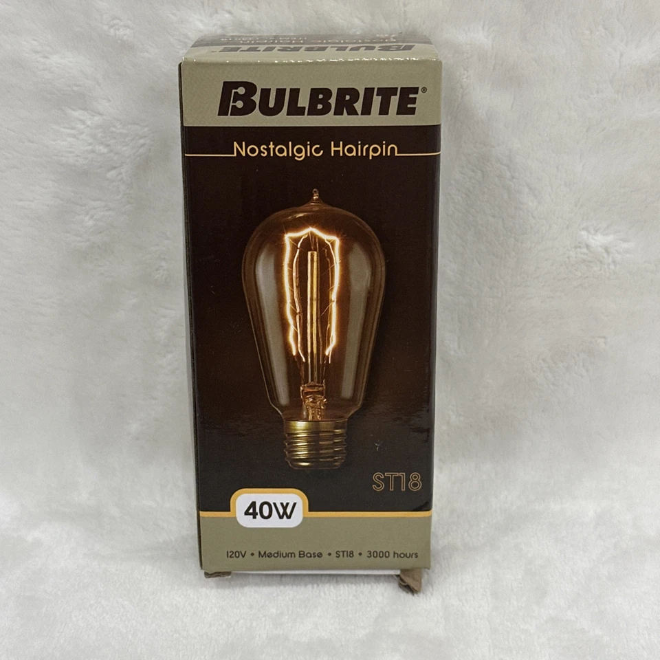 BulBrite Teardrop Nostalgic Hairpin Light Bulb Warm White 40 Watts ST18 #134018 - Image 1 of 4