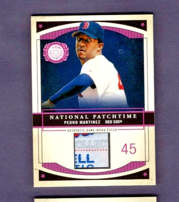 2003 FLEER PATCHWORK NATIONAL PATCH RUSSELL ATHLETIC LAUNDRY TAG PEDRO MARTINEZ - Image 1 of 2