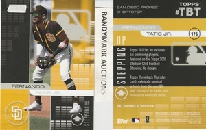 Fernando Tatis Jr. Padres Topps 2020 Throwback Stadium Club 2001 TBT 175 SP 460 - Bild 1 von 3