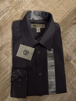 Camisa de vestir ajustada JBH By Jhane Barnes para hombre talla XL -totalmente nueva Foto 1 de 3