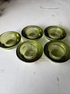 Lime Green Candle Votive Holder - Set of 5 - Vintage. - Picture 1 of 4