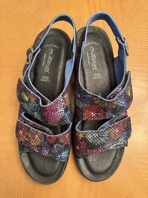 Flexus Spring Step Delice Anatomic Sandals Multicolor Leather Made In Italy Sz41 - Image 1 of 4
