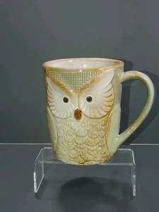 Nautical Owl 16 Oz Coffee/Tea Mug Embossed Collectors Ceramic Soft Winter Browns - Picture 1 of 9