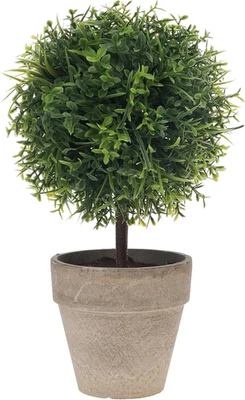 10.8 Inch Artificial Boxwood Topiary Potted Plant Decoration Fake Plant Green... - Image 1 of 4