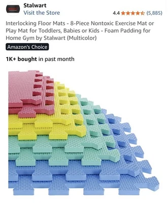 interlocking foam floor tiles 24x24 8 Pcs - Image 1 of 4