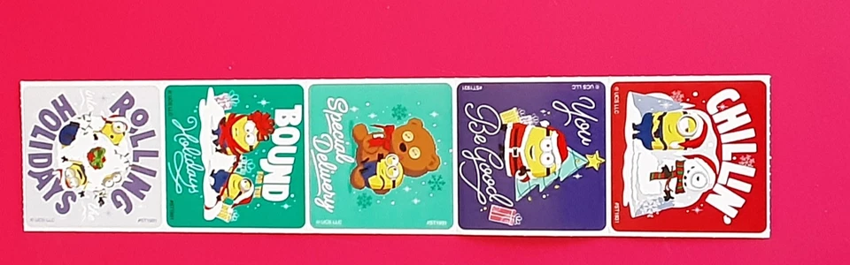 5 Minions Despicable Me Stickers, 2.5" x 2.5" each, Party Favors - Image 1 of 1